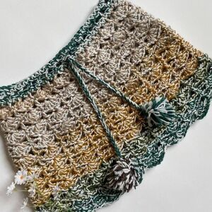 Handmade crochet knit mini skirt